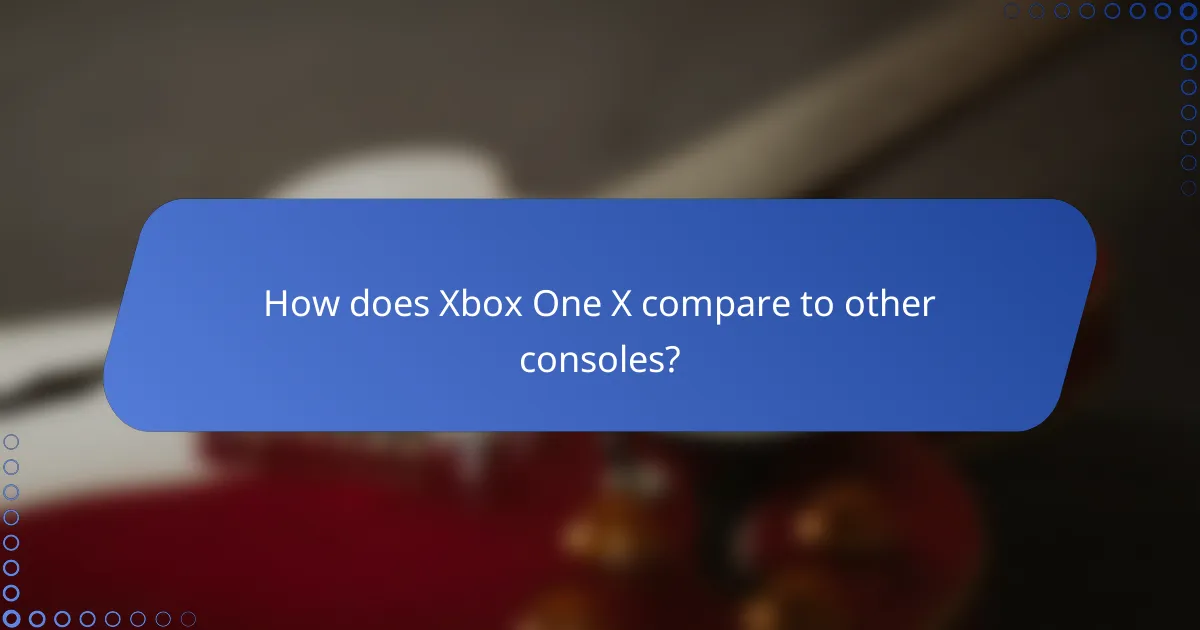 How does Xbox One X compare to other consoles?